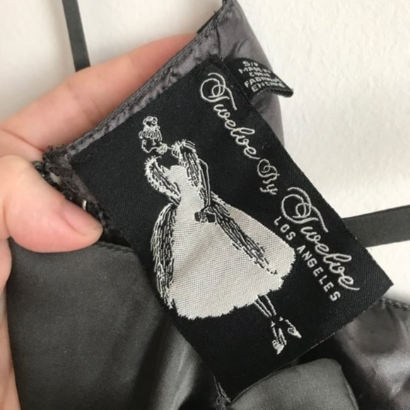 Anthropologie Ruffle Mini Party Dress NEW! S twelve by 12 zipper black tie event - Picture 4 of 6